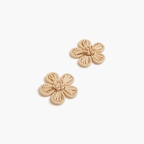 J. Crew Tan Flower Earrings with Textured Petals - Picture 1 of 4